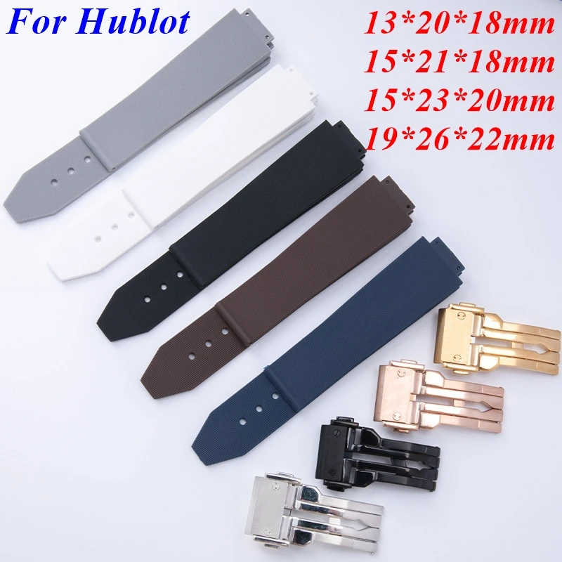13x20 16x21 16x23 19x26mm für Hublot Big Bang Classic Fusion Uhrenarmband Gummiband Herren Damen Armband Ersatzzubehör – Detail 1