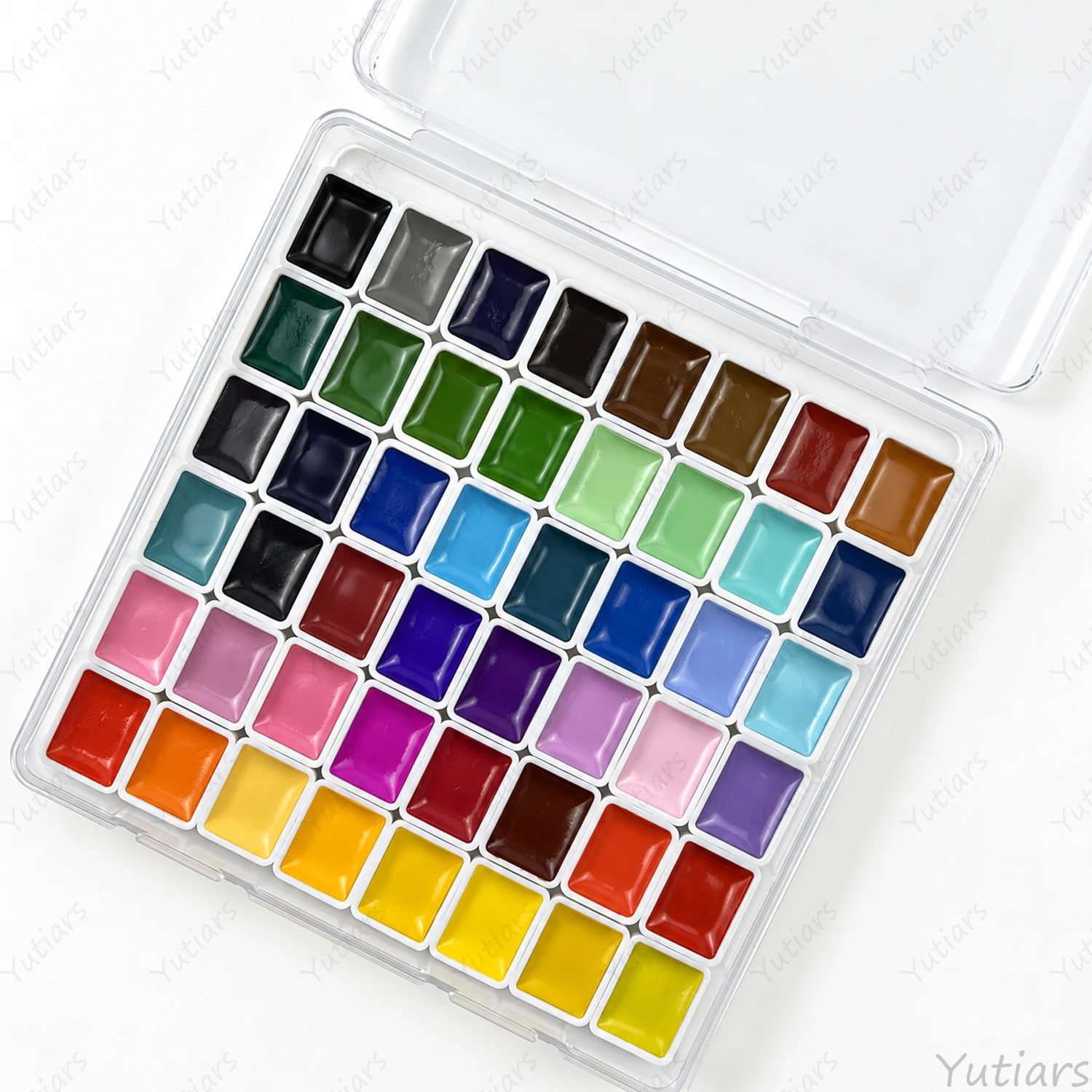 48 Color Solid Watercolor Paint Set Portable Travel Palette for Painting Journaling Illustration Cards DIY Artist Supplies