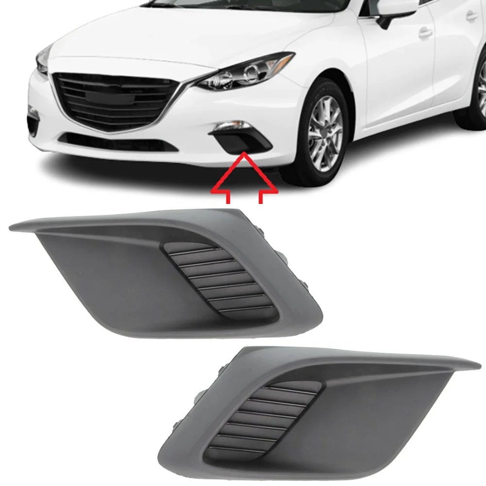 Fog Light Covers for Front Bumper Textured ABS Pair Left Right Side Compatible with For Mazda 3 2014 2015 2016 Models