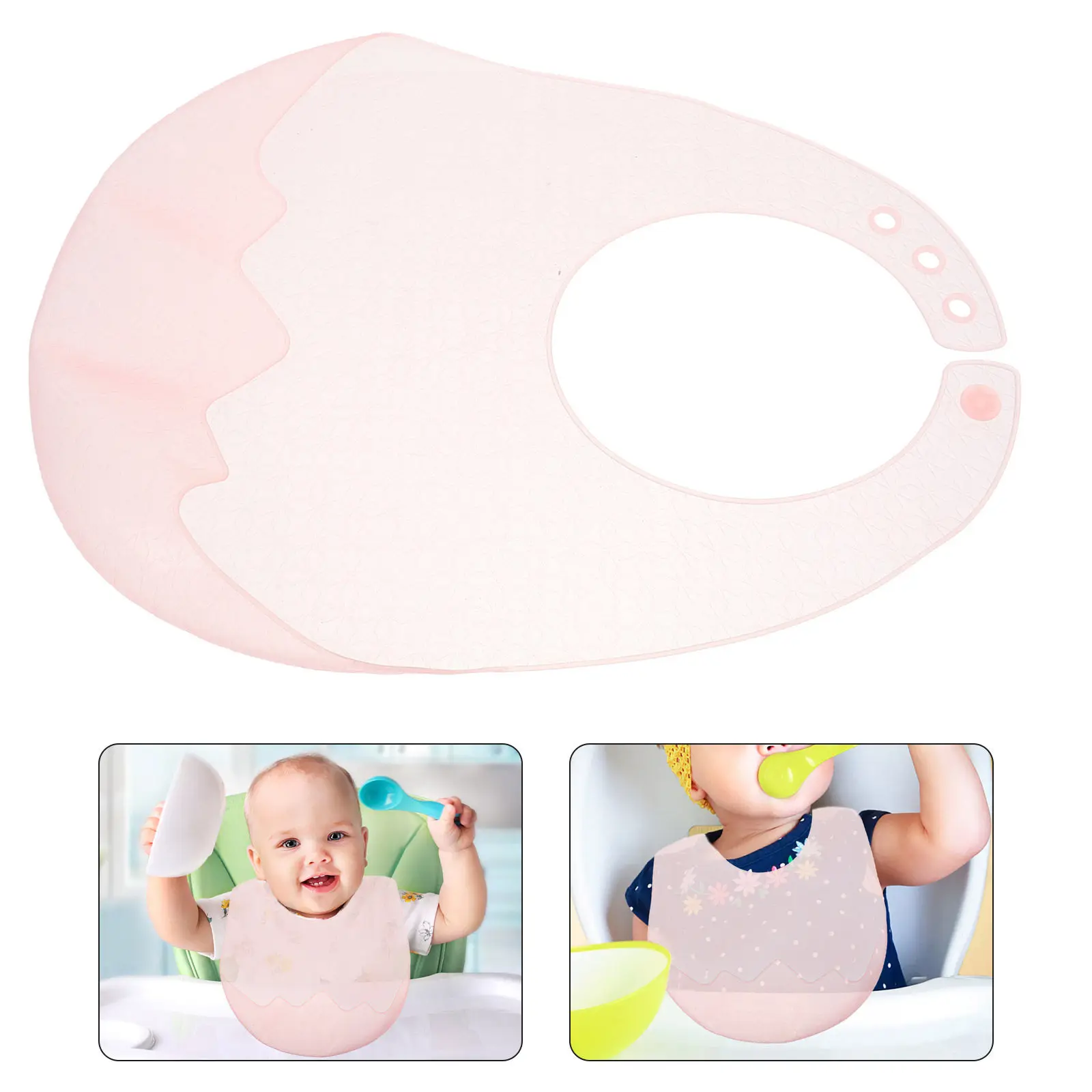 

Silicone Baby Bib Newborn Feeding Adjustable Drooling Toddler Bib Food Catcher Soft Lightweight Baby Eating Bibs for Boys Girls