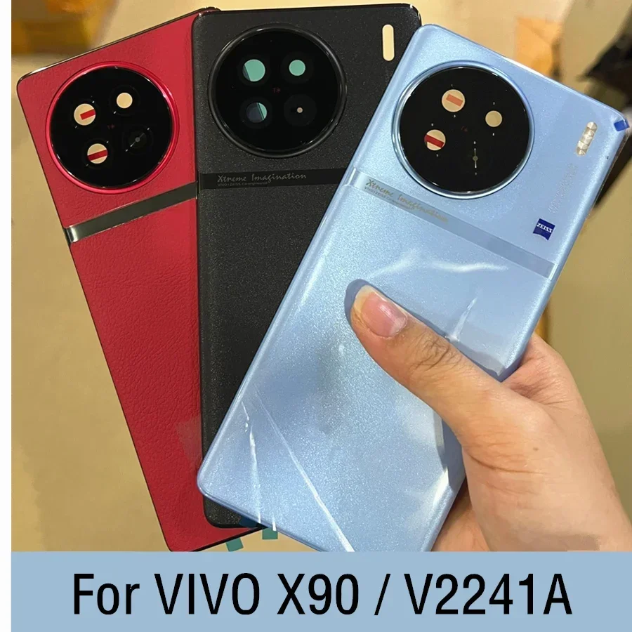 

New Back Glass Battery Cover For VIVO X90 Rear Battery Door Housing Case With Camera Frame Repair Replace For VIVO V2241A