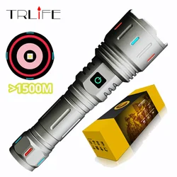 TRLIFE Long Range LED Flashlight USB Charging 5200MAH Lithium Battery Outdoor Telescopic Zoom Long-range Torch With Power Bank