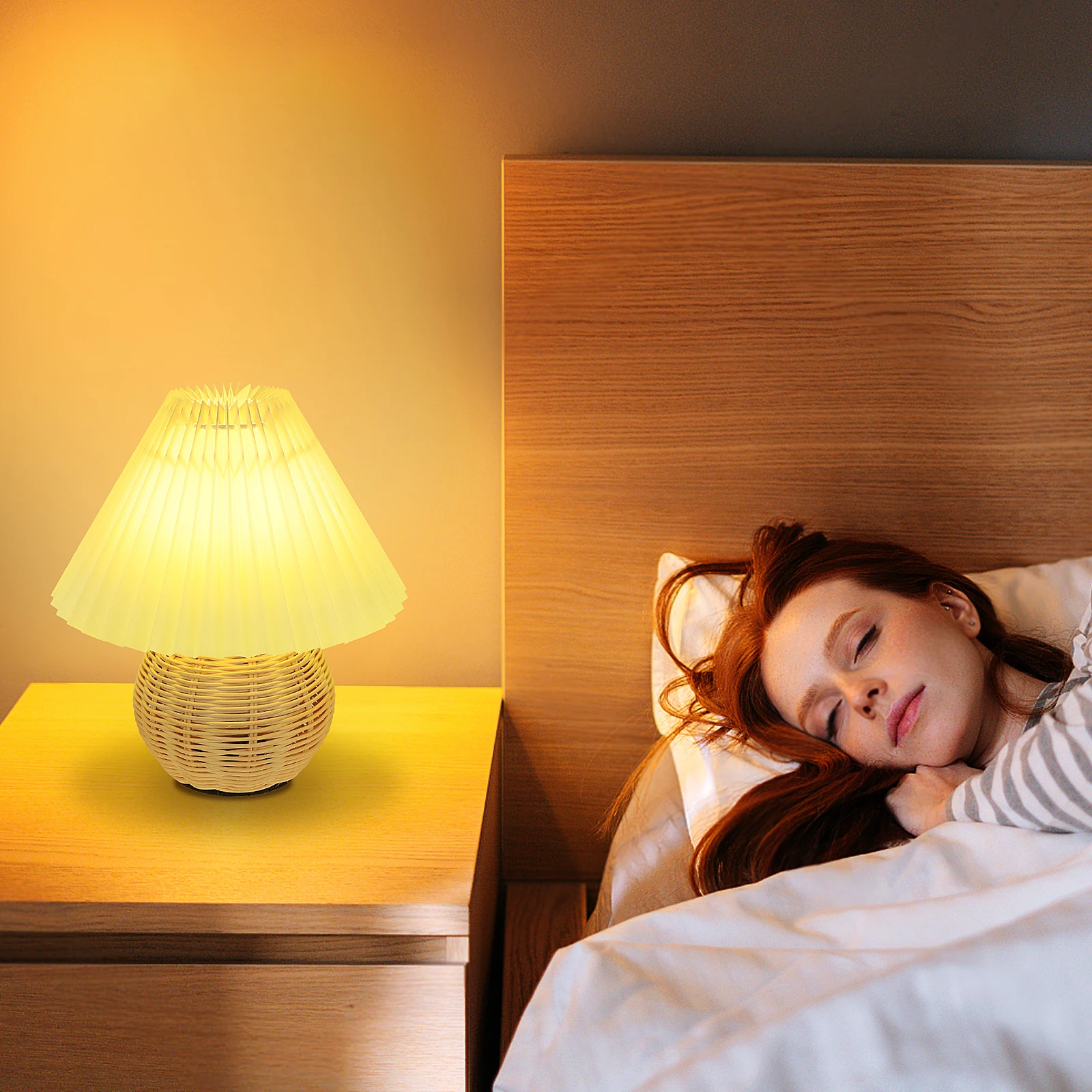 

Pleated Table LED Night Light Warm Tone USB 5V Small Bedroom Led Night Lamp Bedside Desk Lamp Decor