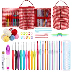 4 Color Crochet Set DIY Hand Woven Yarn Crochet Component Set Detachable Handheld Beginner Crochet Material Bag