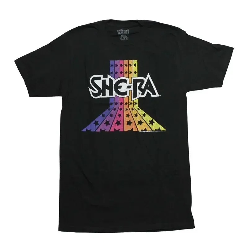 Shera New Adult T Shirt Name Logo Across Colorful Star Stripes