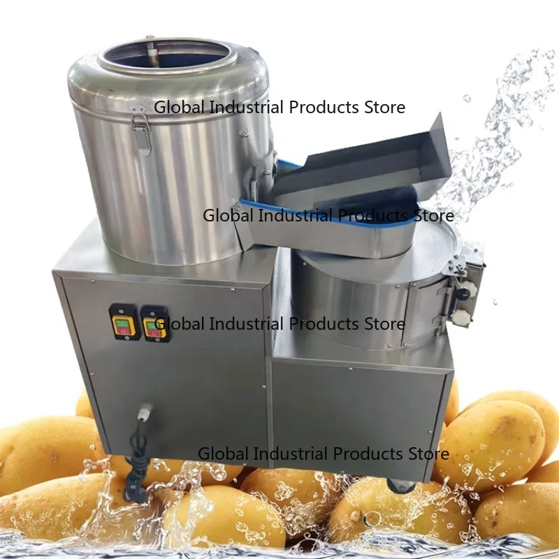 

Easy Operation Commercial Potato Chips Cutting Machine Ginger Peeler Automatic Sweet Commercial Potato Washer Peeler Slicer