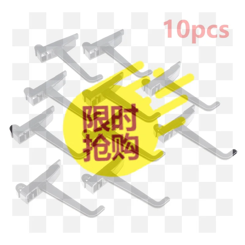 【BA】10Pcs Space Saving Square Hole Pegboard Hooks Heavy Duty Wall Mount Utility Hooks For Garage Tool Storage Rake Shovel