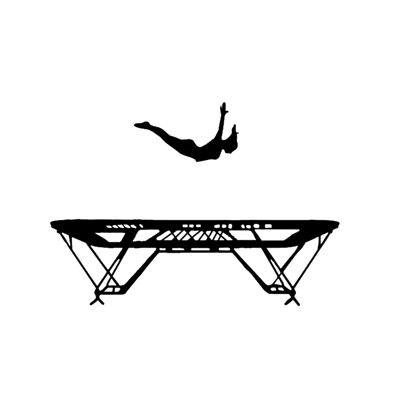 

Car Stickers Funny Gymnastic Girl Silhouette Trampoline Car Decoration Stickers Are Suitable for Various Models, 15cm*11cm