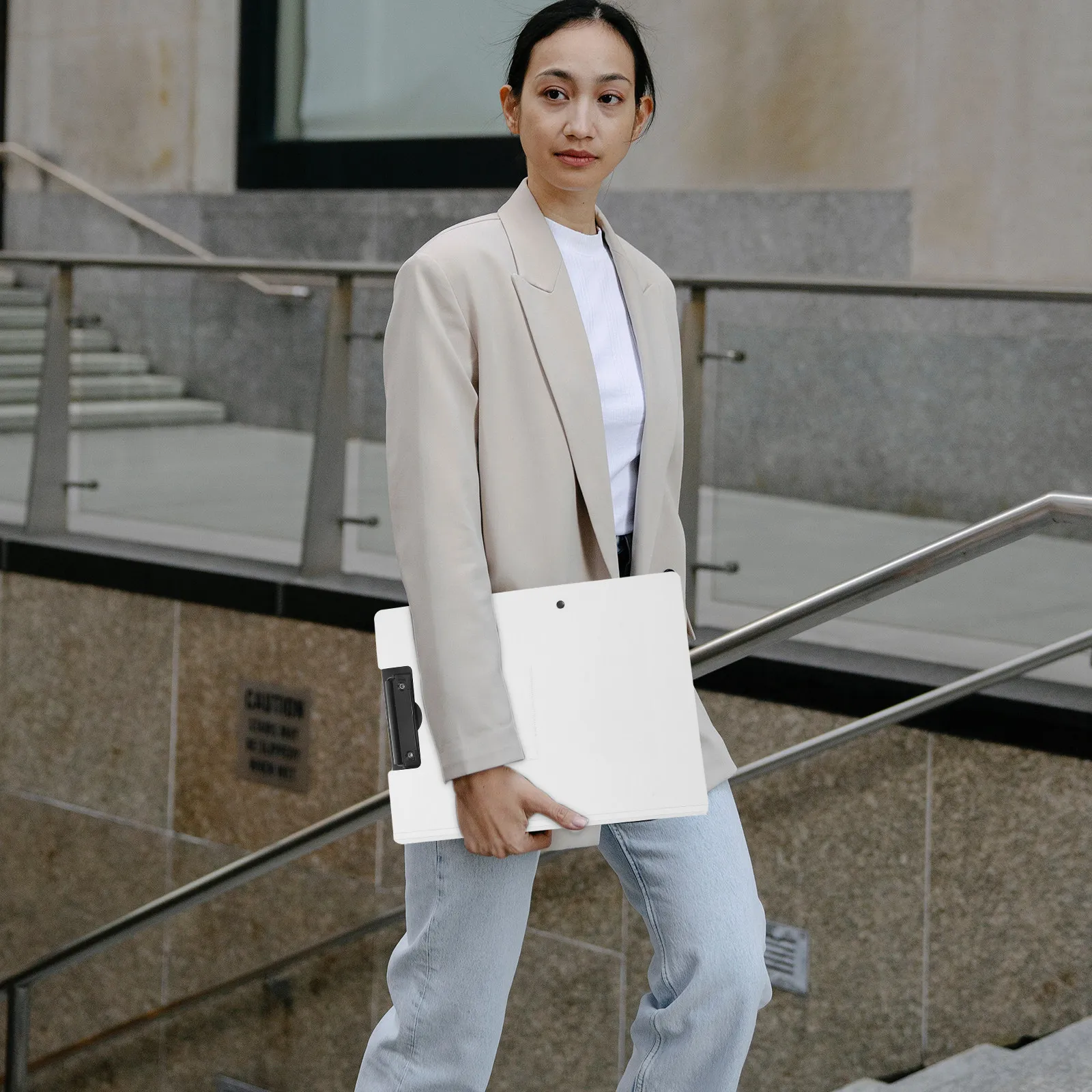 

A4 Foldable Clipboard File Folder Double Clip Plastic Document Holder Office Paper Organizer Presentation Folder