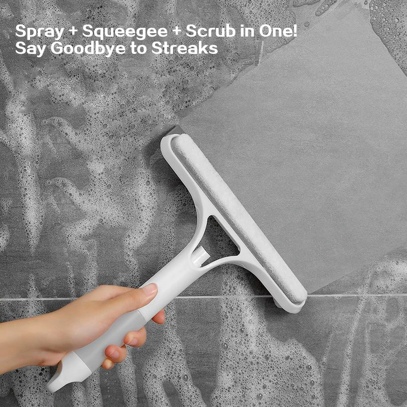 

Home Multifunctional Glass Cleaning Mirror With Spray Bottle 3 In 1 Glass Ultra Fine Fiber Scrubbing Scraper Window Scraper