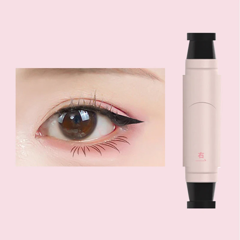 Lápiz de sello delineador de ojos Natural de secado rápido perezoso doble cabeza impermeable delineador de ojos líquido herramienta de maquillaje de cola de ojos extendida