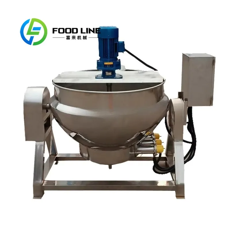 Customized Electric Jacket 100 Liter Industrial Steam Hot Pot Multipurpose Rice Cooking Mixer Pot For Sweet Milk