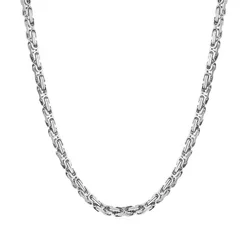 Punk Byzantine Chain Necklace Wholesale 4mm Silver Color Stainless Steel Box Chains For Women Men Fashion Vintage Jewelry Gift