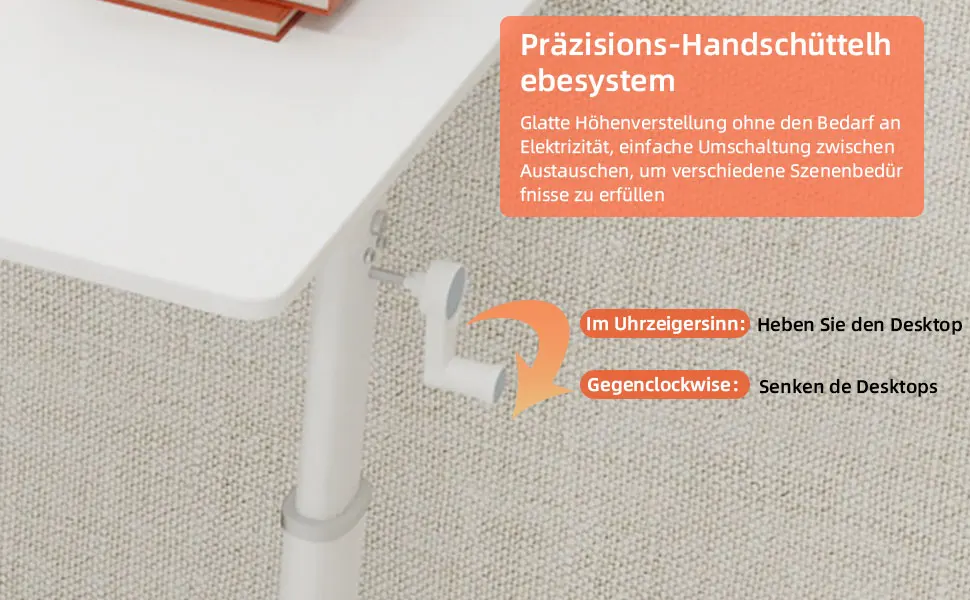 60*100cm Höhenverstellbarer Schreibtisch für Kinder & Erwachsene, Multifunktionales Kompaktdesign für Zuhause & Büro – Detail 2