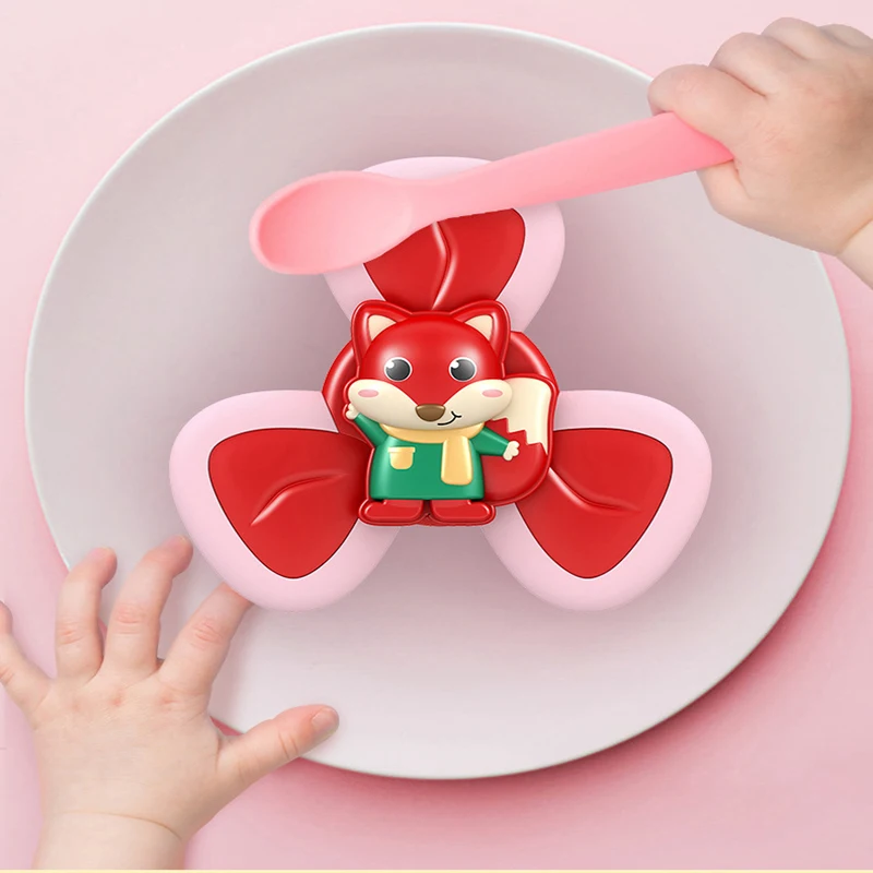 1pc  Suction Cup Cartoon  Animal Plastic Spinner Toys For Kids Stress Reliever children bath Toy