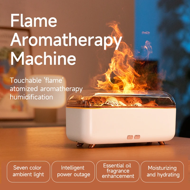 جديد محاكاة لهب الروائح آلة هادئة صغيرة الهواء المرطب LED ضوء ملون 300 مللي المرطب المنزل العطور الناشر #3