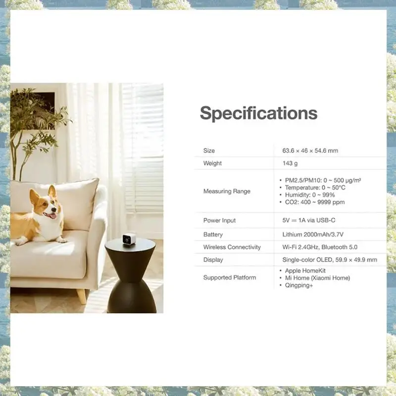 New-Air Detector Lite Retina Touch IPS Screen Touch Operation Pm2.5 Mi Home APP Control Air Monitor Work For  Homekit Durab