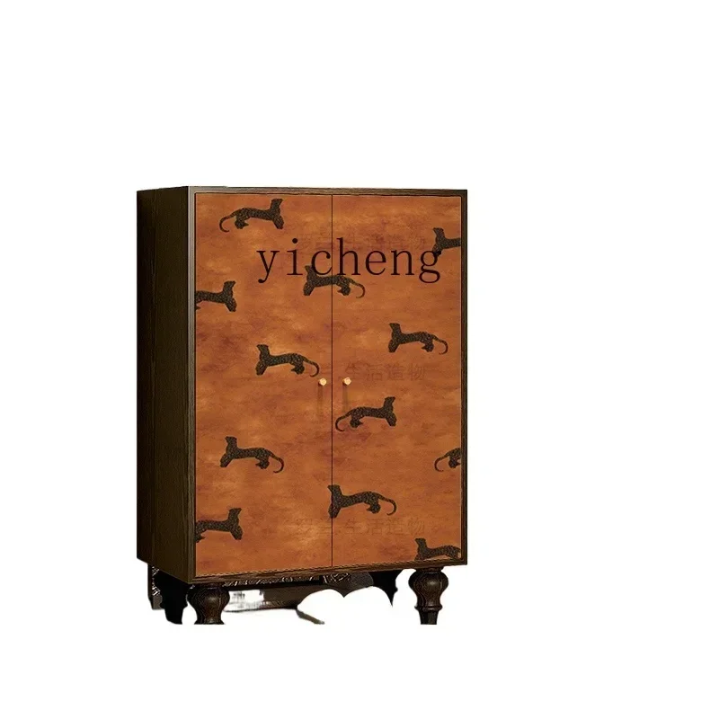 B1 solid wood living room storage decorative cabinet household bedroom bedside storage integrated vertical cabinet