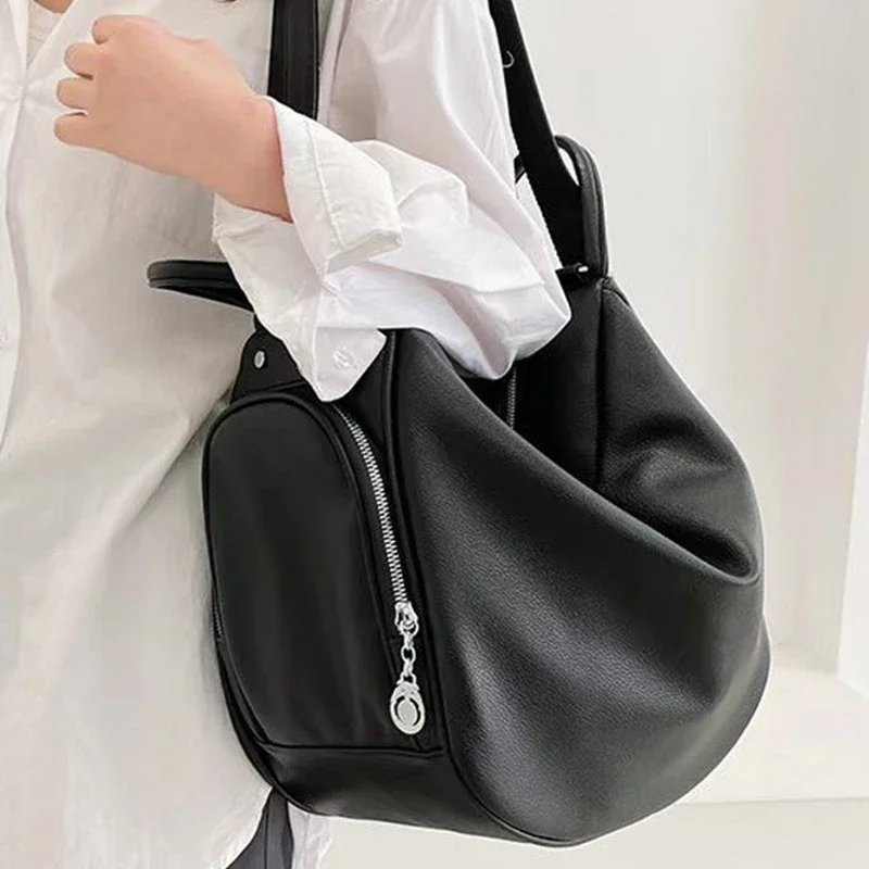 Imagem -03 - Chikage Simples Casual Soft pu Leather Backpack para Mulheres Grande Capacidade Cor Sólida Viagem Moda