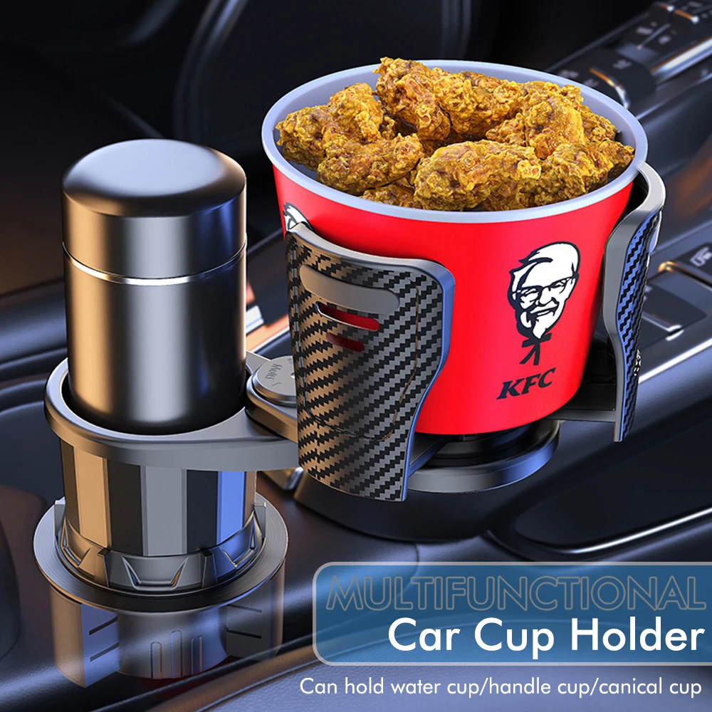 

Multi-Functional 2-in-1 Car Cup Holder Universal Dual-Layer 360° Rotating Drink Holder Instant Noodle Holder