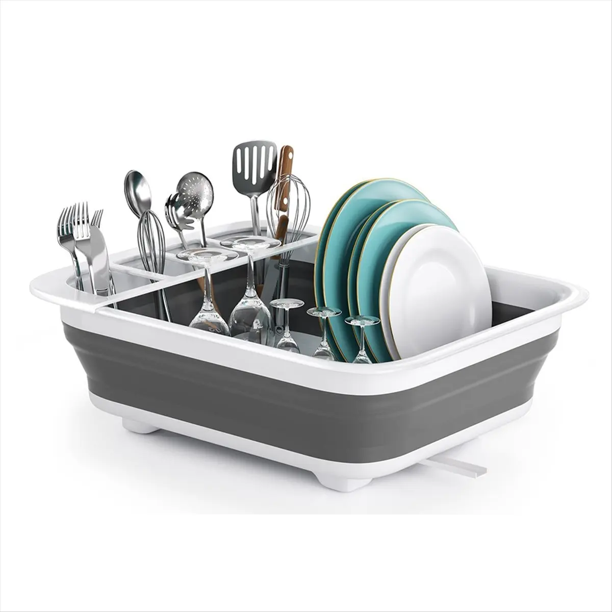 AA1544~Portable Foldable Dish Rack,Kitchen Drainer for Dishes,Tableware Storage Organizer with Drying Shelf,Home Essential