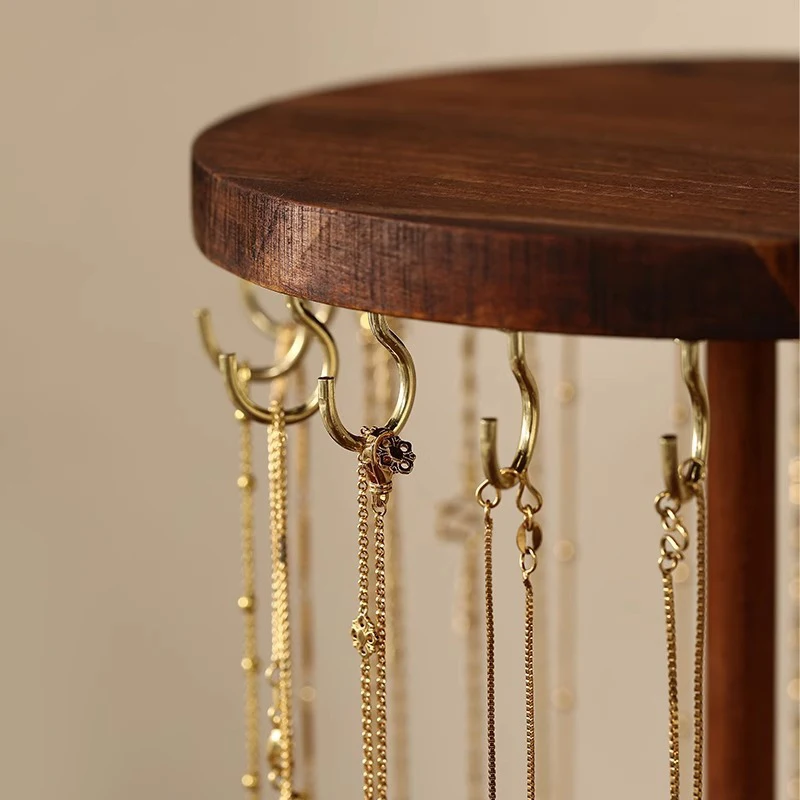 الخشب مجوهرات عرض موقف معلق منضدية تخزين الرف سوار قلادة حامل مُنظِم تخزين متعدد الوظائف الرف جديد #5