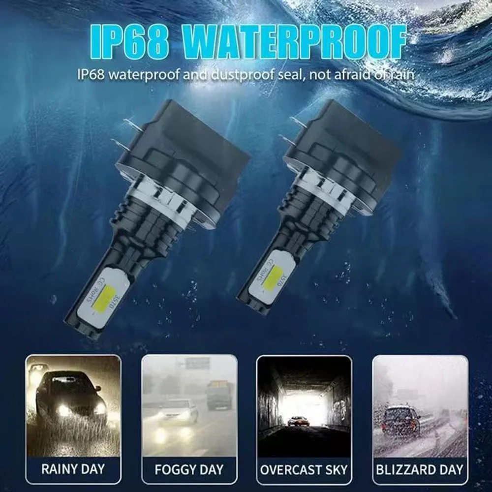 2Pcs H8B H9B H11B Car Fog Lamp Led Headlight 20000LM 6500K CSP Light Bulbs Daytime Running Lights White Yellow 12V Universal