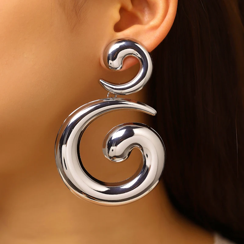 Women's Exaggerated Spiral Drop Earrings