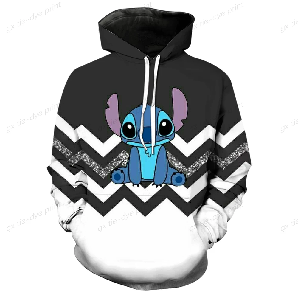 Hot Sale Kawaii Funny Disney Stitch Hoodie Women And Man Cartoon Clothes Lilo and Stitch Sweatshirt Manga Hoody Baby Casual Top