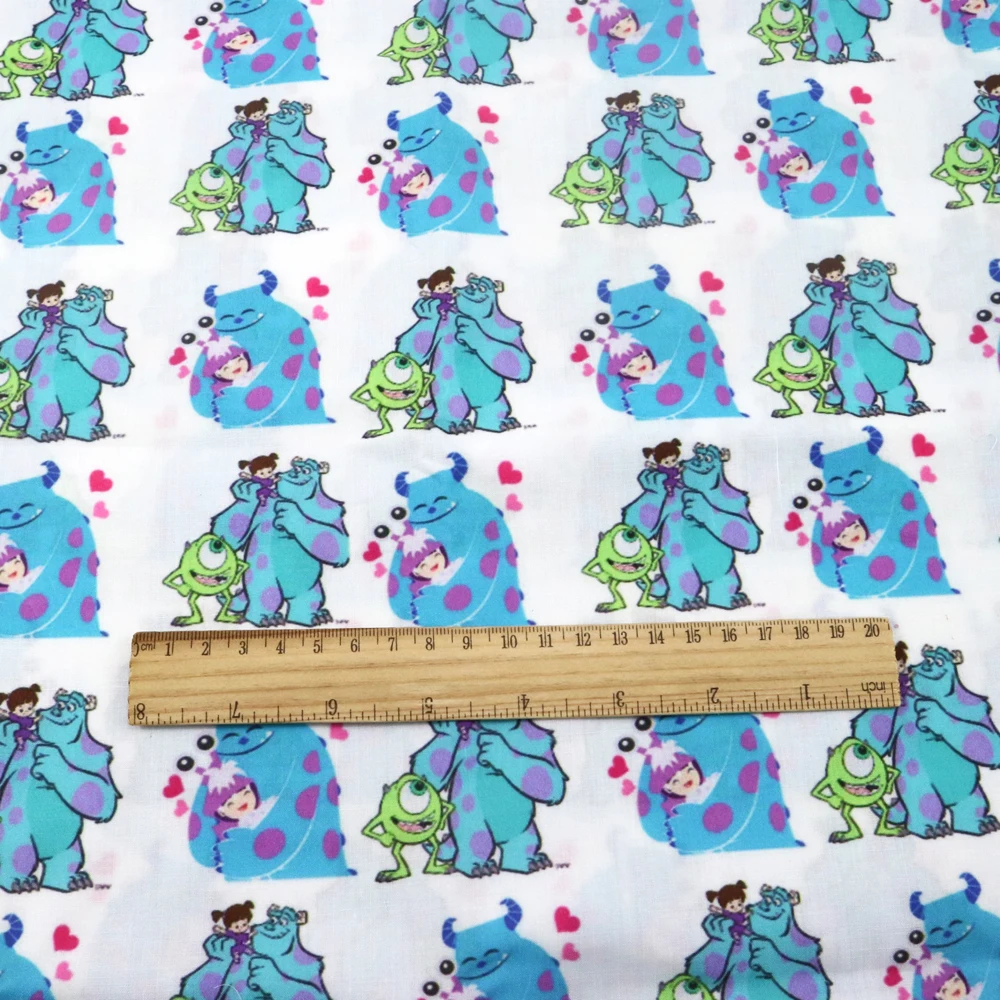 Disney Monsters University 50*145cm Polyester Cotton Fabric Sewing Quilting Fabric Needlework Material DIY Handmade