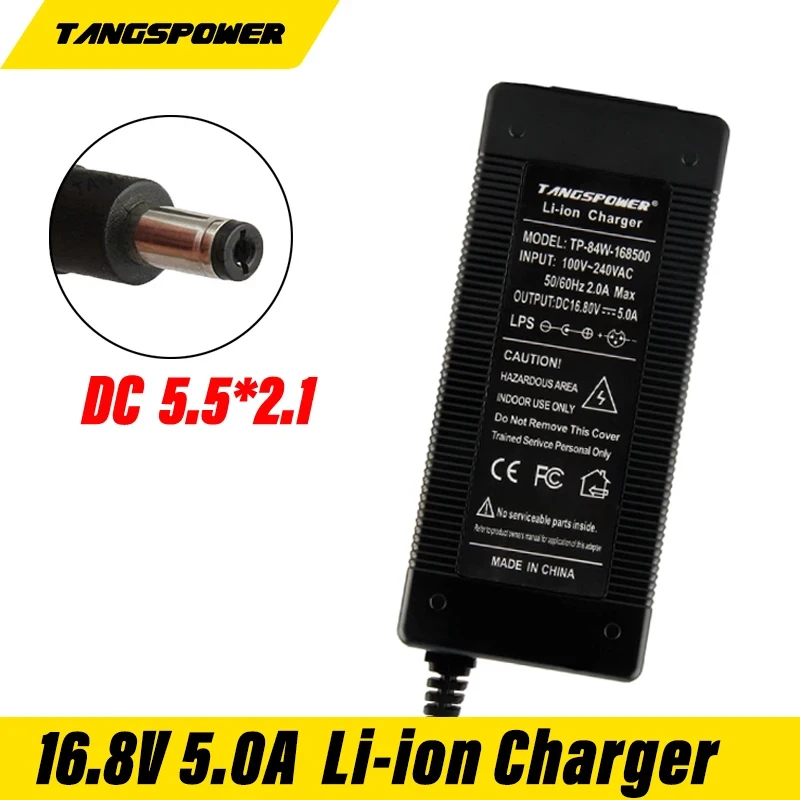 

16.8V 5A Lithium Battery Charger For 4S 14.4V 14.8V Li-ion Battery Pack Fast Charging DC 5.5X2.1MM Connector High quality