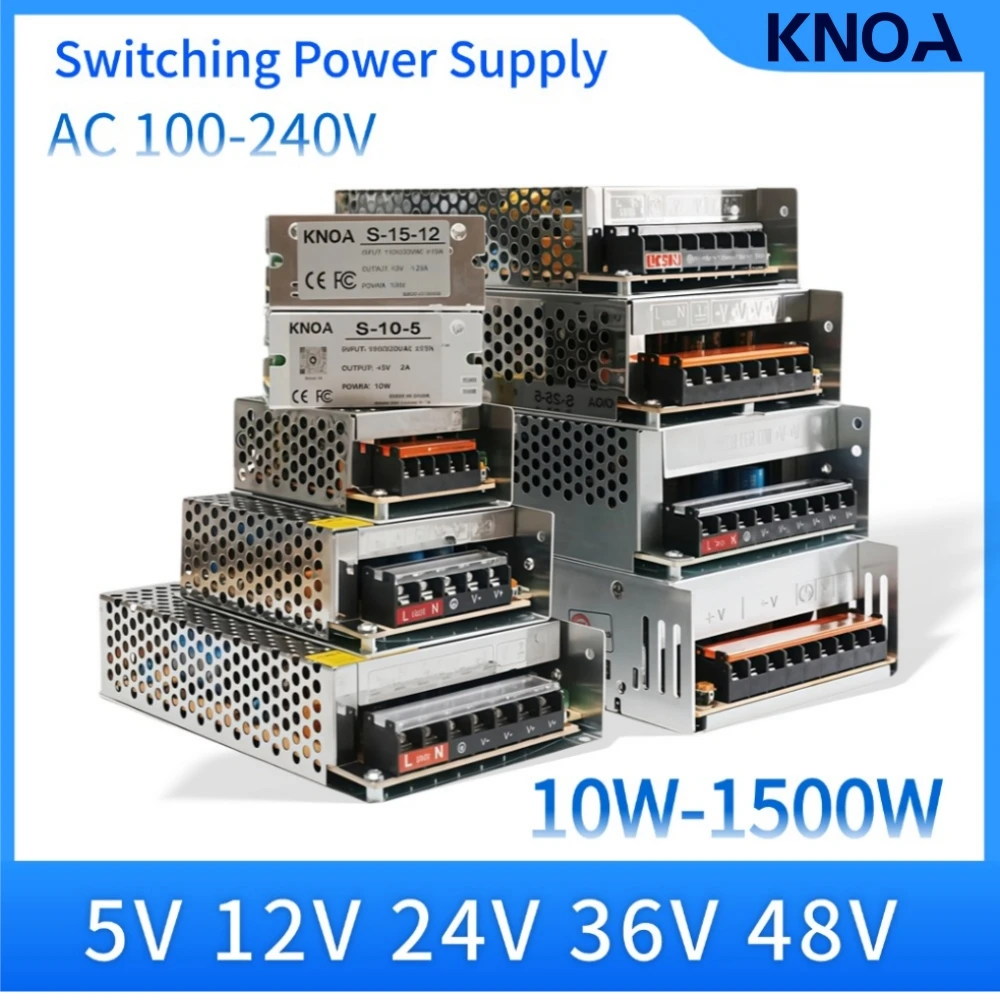 

5 В, 12 В, 24 В, 36 В, 48 В, 1 А, 2 А, 3 А, 5 А, 6 А, 8 А, 10 А, 20 А, 30 А, преобразователи переменного тока в постоянный, трансформатор освещения, импульсные источники питания