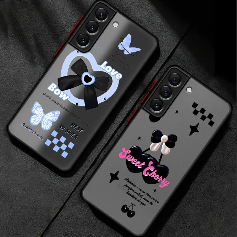 phone cases for Samsung Galaxy S23 Ultra case S20 9 S24 S21 FE Note20 S10 S22 10 Luxury Cover funda Cartoon Cherry Cool Blacks