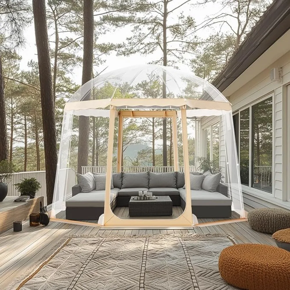 

Upgraded Pop up Bubble Tent for 4-8 People - Need Simple Assembly - 10x9.2ft Outdoor Clear Bubble Tent Dome