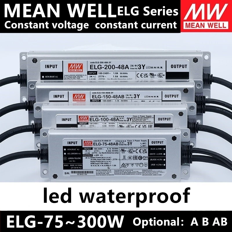 Imagem -06 - Mean Well-waterproof Movimentação Atual Constante Iluminação Ajustável Atual Fonte de Alimentação Led mw Elg30024a Elg-30012a 12a 24a