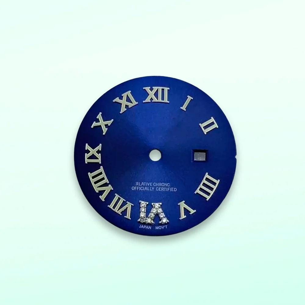 High quality 24.5mm S Dial Rome Diamond Dial Fit NH05 Japanese Automatic Movement Sunburst Dial Watch Modification Accessories