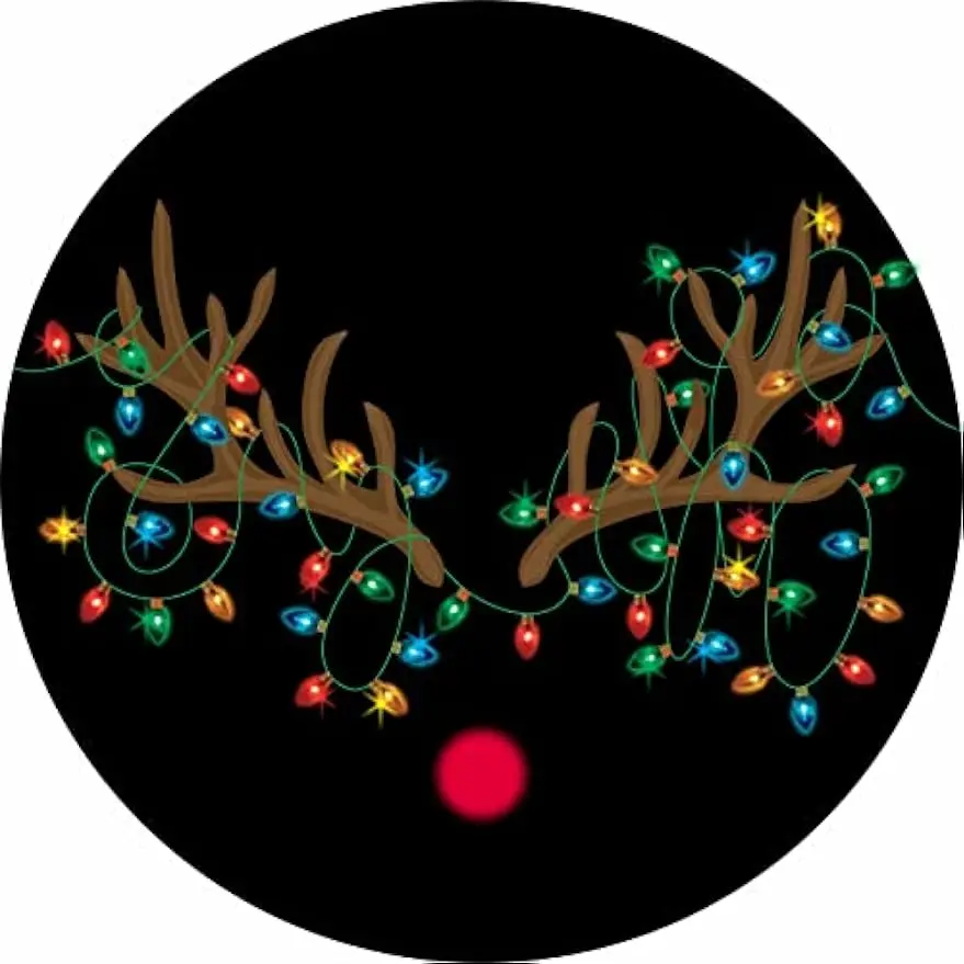 

Tire Cover Central Reindeer Tangled in Christmas Lights Spare Tire Cover