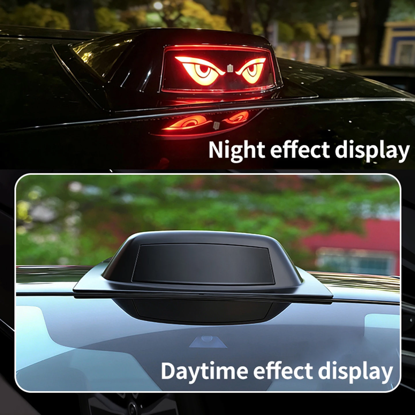 Solar LED Demon Eyes Roof LiDAR Cover Light Modification Car Warning Flashing Navigation Light