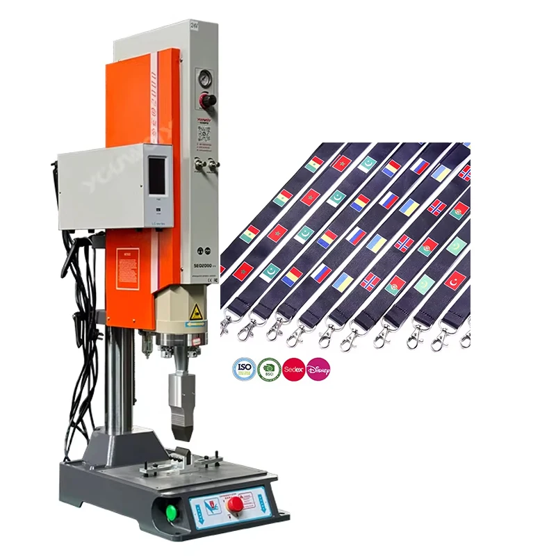 

【HOT】Ribbon Lanyard Ultrasonic Welding Machine 20KHZ for Ribbon Lanyard Pass Card Holders