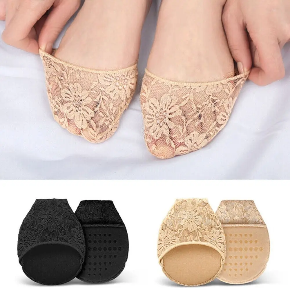

Women Silicone Lace Forefoot Pads Non-Slip Anti-Abrasion High Heels Half Insoles Breathable Pain Relief Forefoot Socks