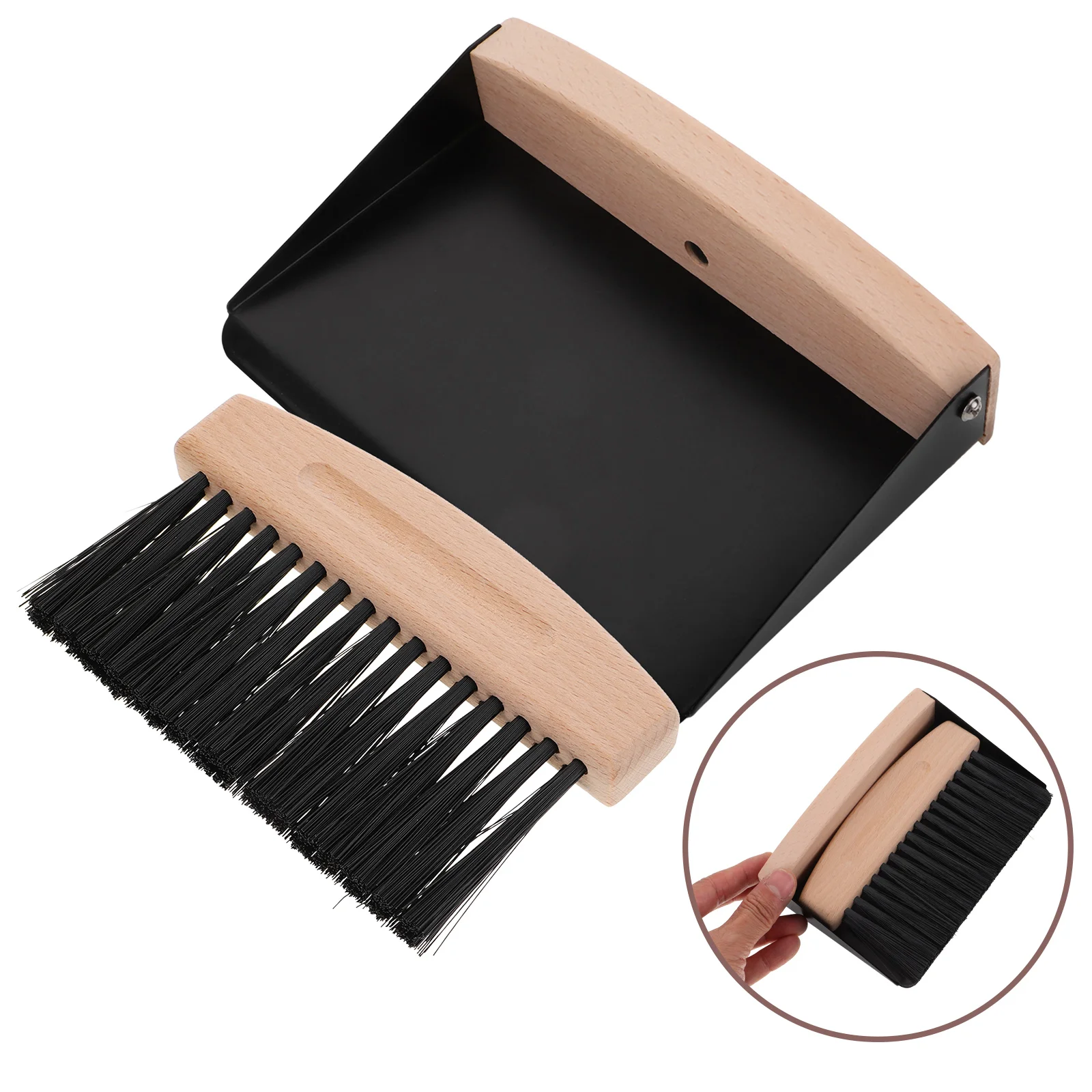 

Keyboard Brush Broom Dustpan Set Small Cleaning Table and Black Sweeping Countertop Multi-function Mini Toddler