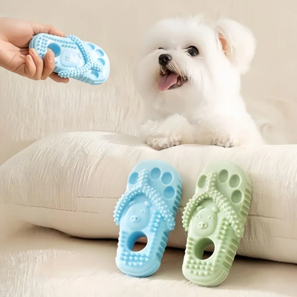 Dog Interactive Toys TPR Bite Resistant Interactive Slipper Shape Dog Chew Teeth Cleaning Toys Wear Resistant Pet Accessories