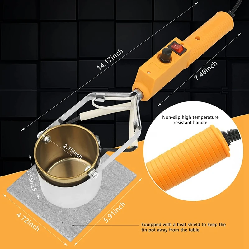 Imagem -06 - Potenciômetro Quente de Derretimento de Chumbo Pote de Derretimento Elétrico para Chumbo Cadinhos para Derreter Adequado para Moldes de Peso de Pesca Plug Eua