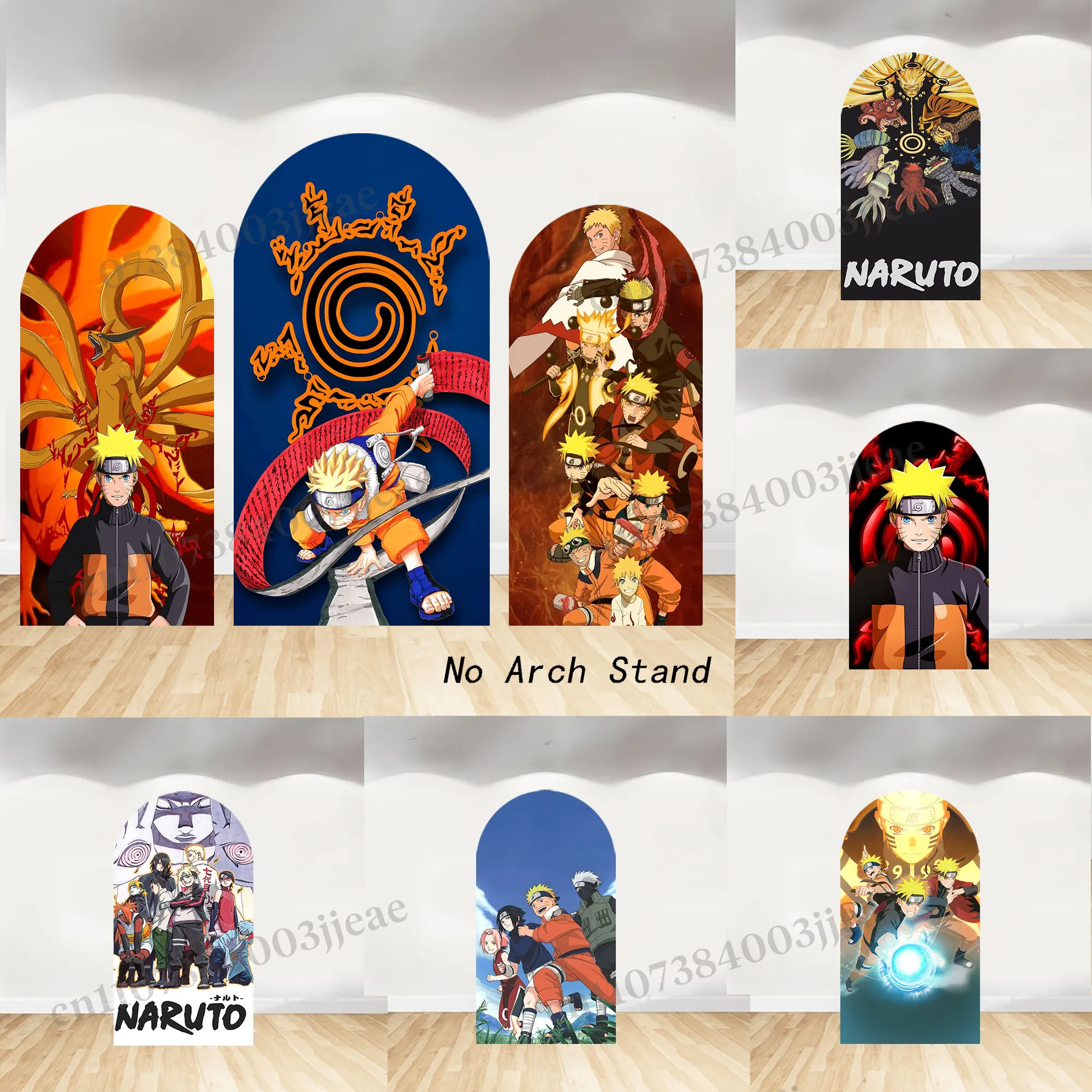 

Naruto Anime Arch Backdrop Kids Boys Birthday Party Baby Shower Banner Decor Stretch Fabric Background Photography Studio Props