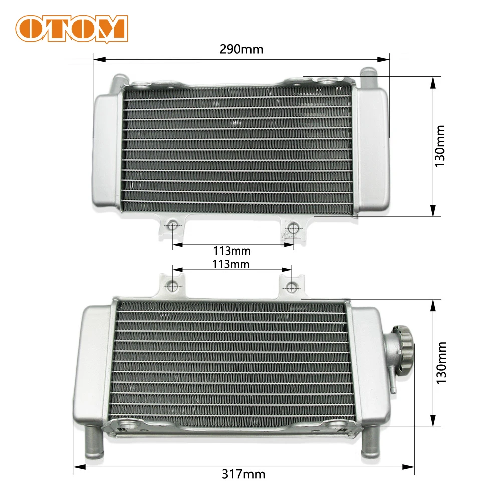 OTOM Motorcycle Aluminium Radiator Cooling Water Tank Left Right  For HONDA CRF 250R CRF250R 2006-2009 Dirt Bike Engine Cooler