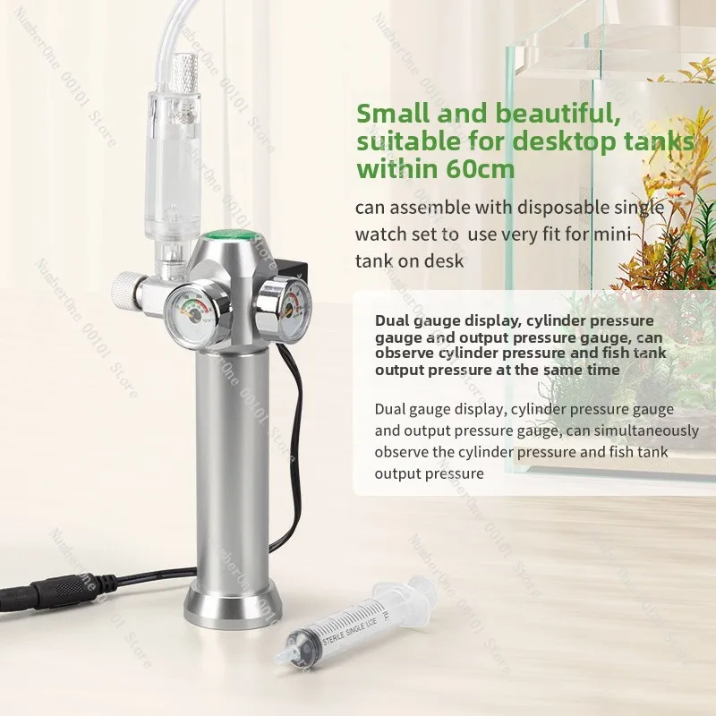 Disposable CO2 Cylinder for Aquarium Planted Tank 16g 95g Mini Steel Canister with Pressure Reducing Valve