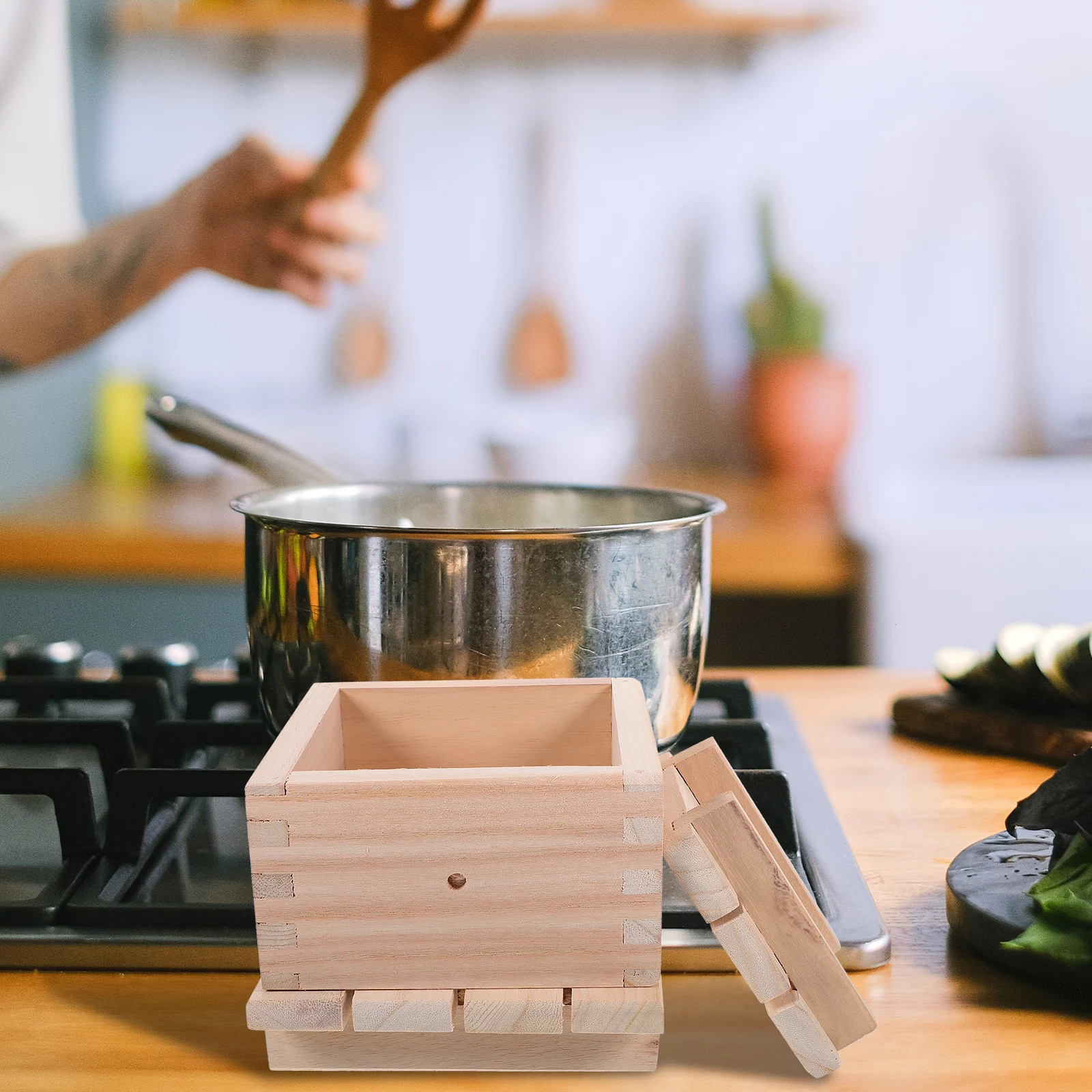 

Wooden Tofu Mold for Homemade Bean Curd Maker Kitchen Pressing Tools DIY Molds 2 3 Pounds Tofu Box Soybean Curd Molds Making