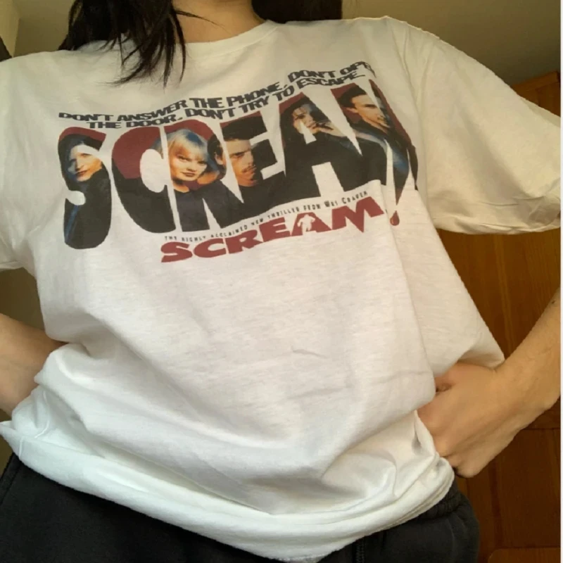 Scream Fashion Tees Answer the Phone Don't Open the Door Don't Try to Escape Women Tees Scream T-Shirt – Detail 3