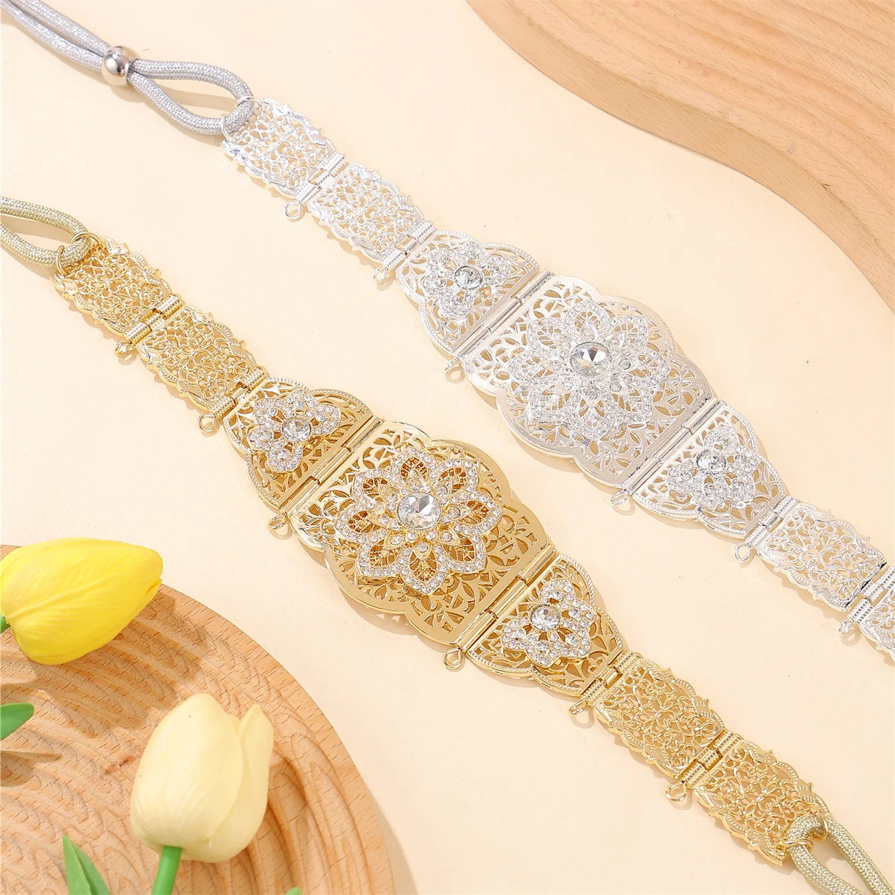 

Luxury vintage-style women's jewelry belt adjustable length wedding/banquet/holiday accessory premium jewelry gift for women