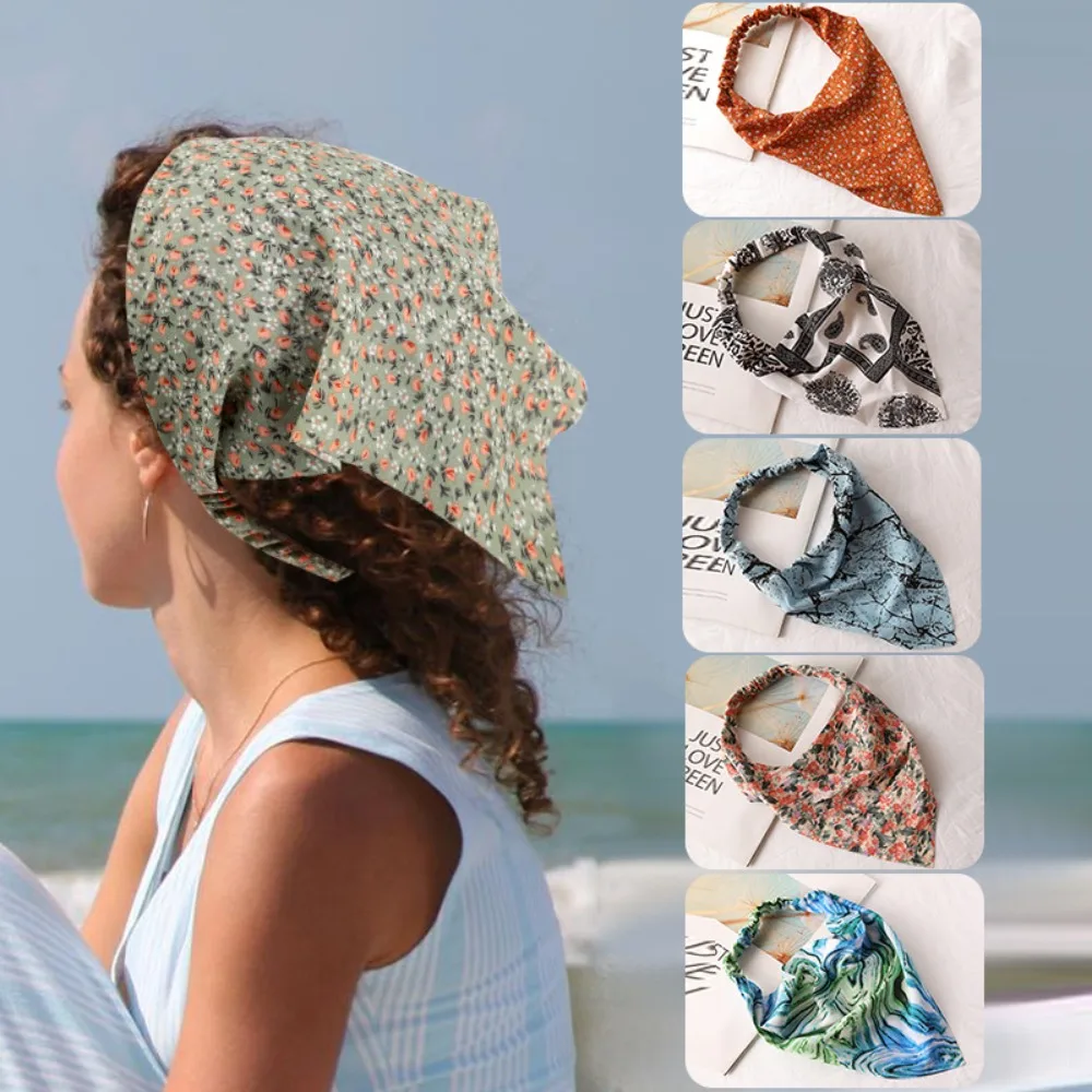 Hairband Straps Summer Women Turban Daisy Floral Head Kerchief Scarf Elastic Soft Hair Bandana Women Girl